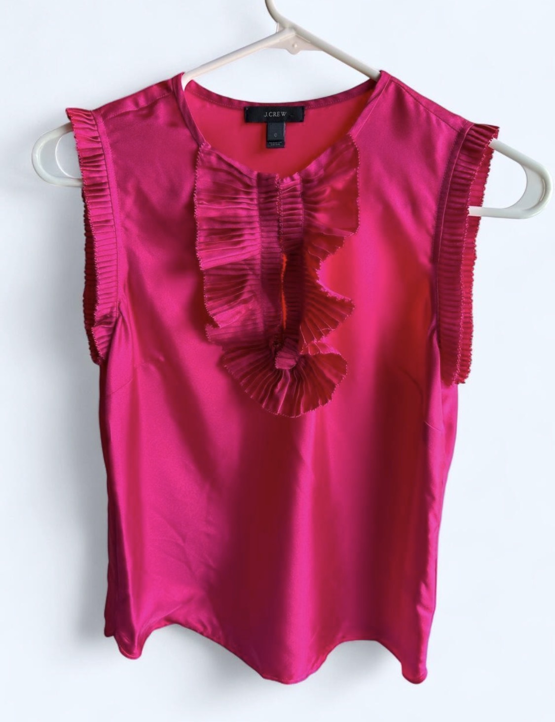 Effortlessly Romantic Silk Fuchsia Statement Tank Size XS