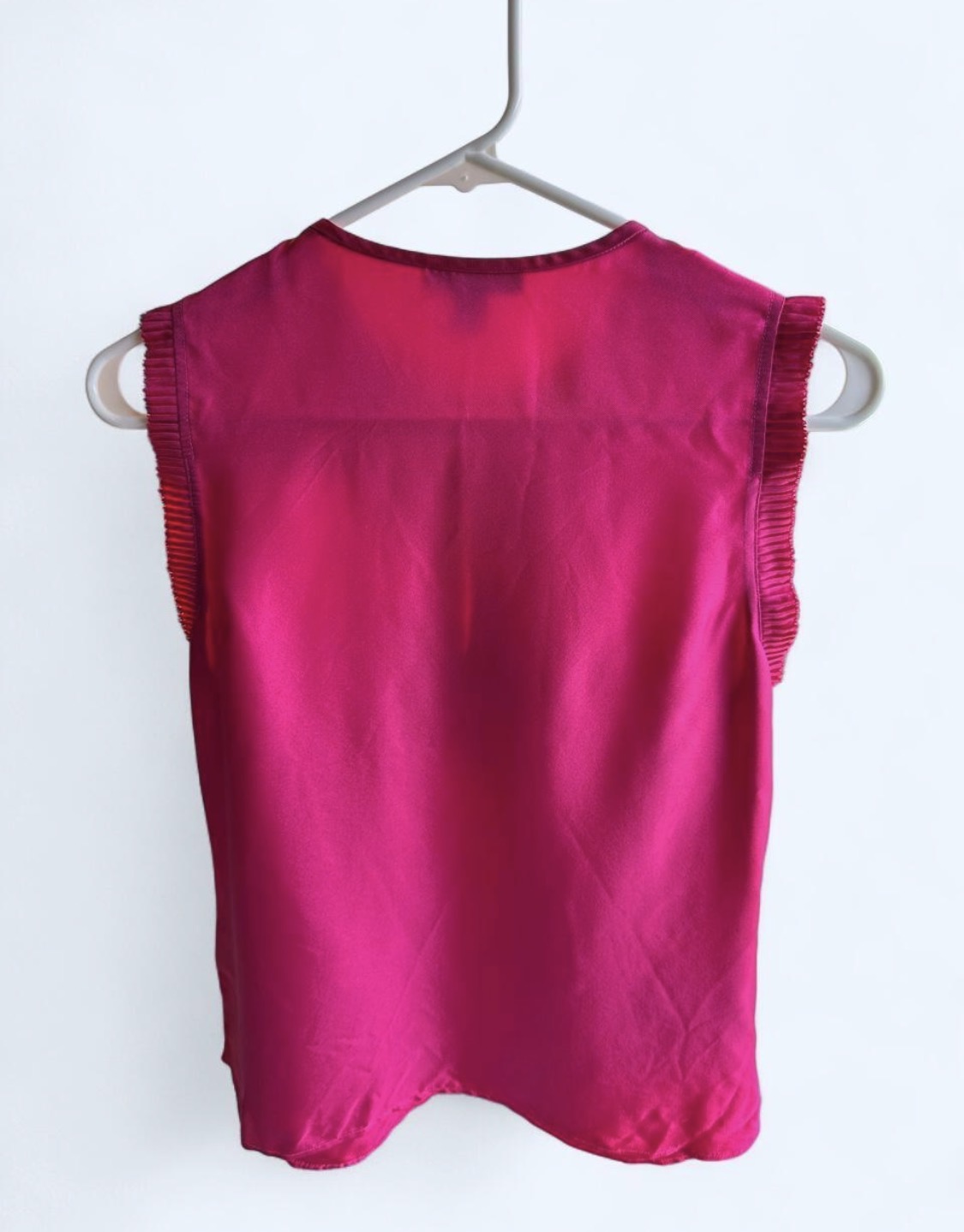 Effortlessly Romantic Silk Fuchsia Statement Tank Size XS