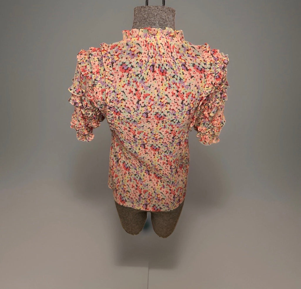 Flirty and Delicate Rebecca Taylor Floral Blouse Size 2