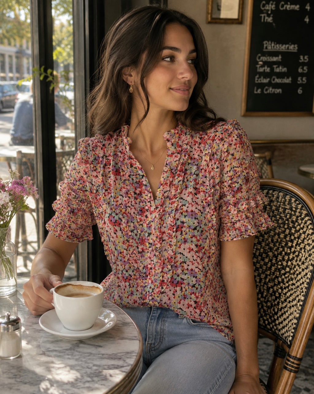 Flirty and Delicate Rebecca Taylor Floral Blouse Size 2