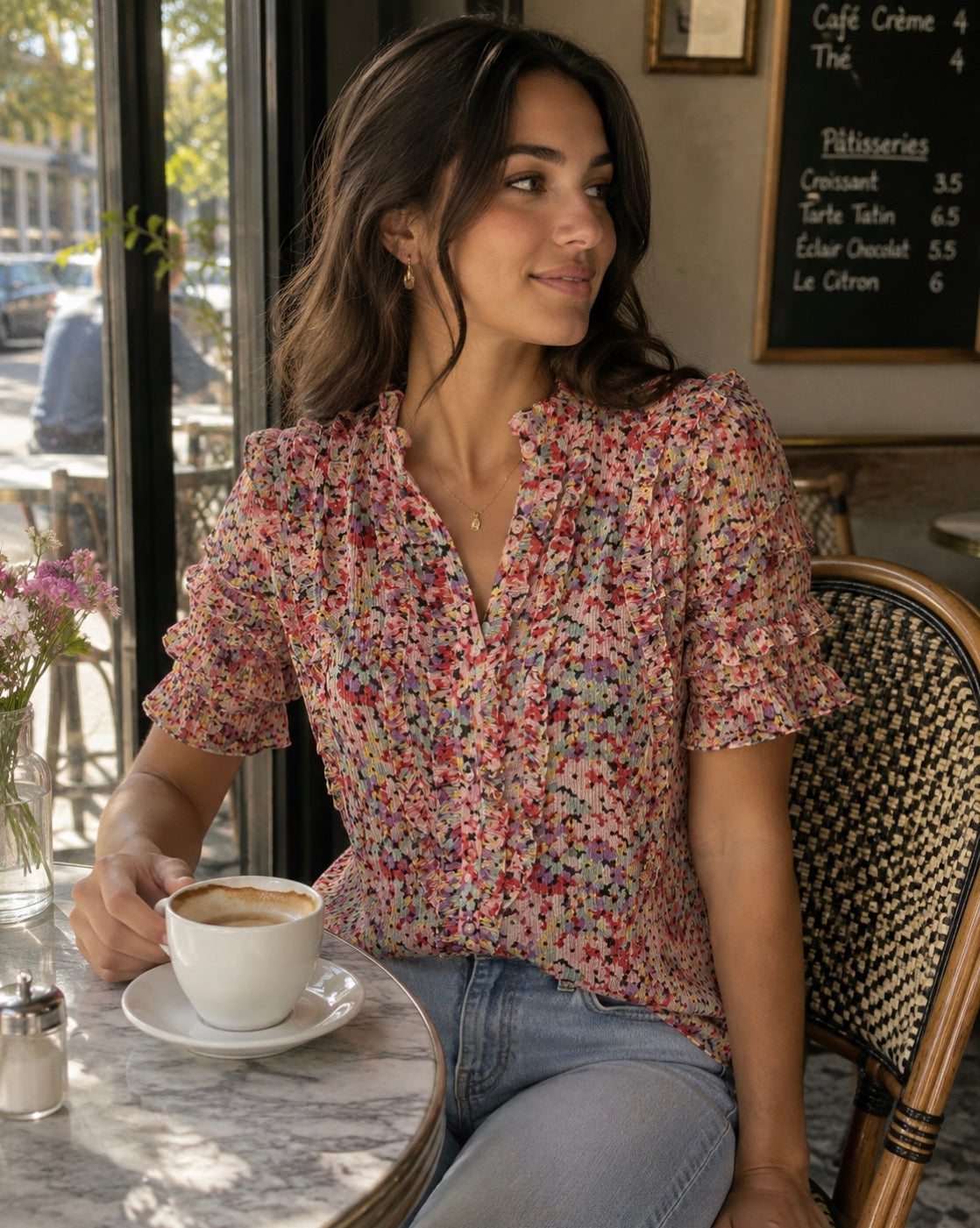 Flirty and Delicate Rebecca Taylor Floral Blouse Size 2
