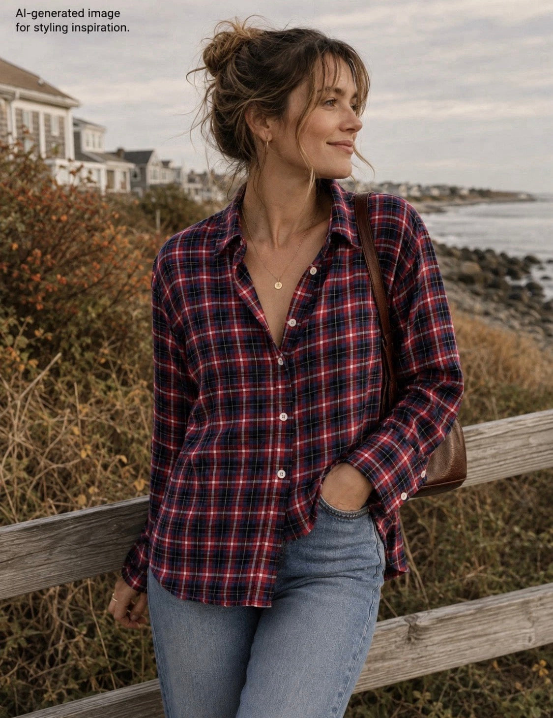 Polished Plaid Button Down Size S