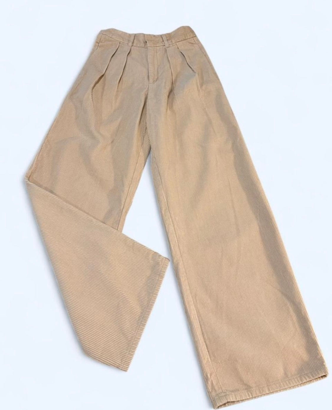 Dreamy Cream Corduroy Wide-Leg Pants