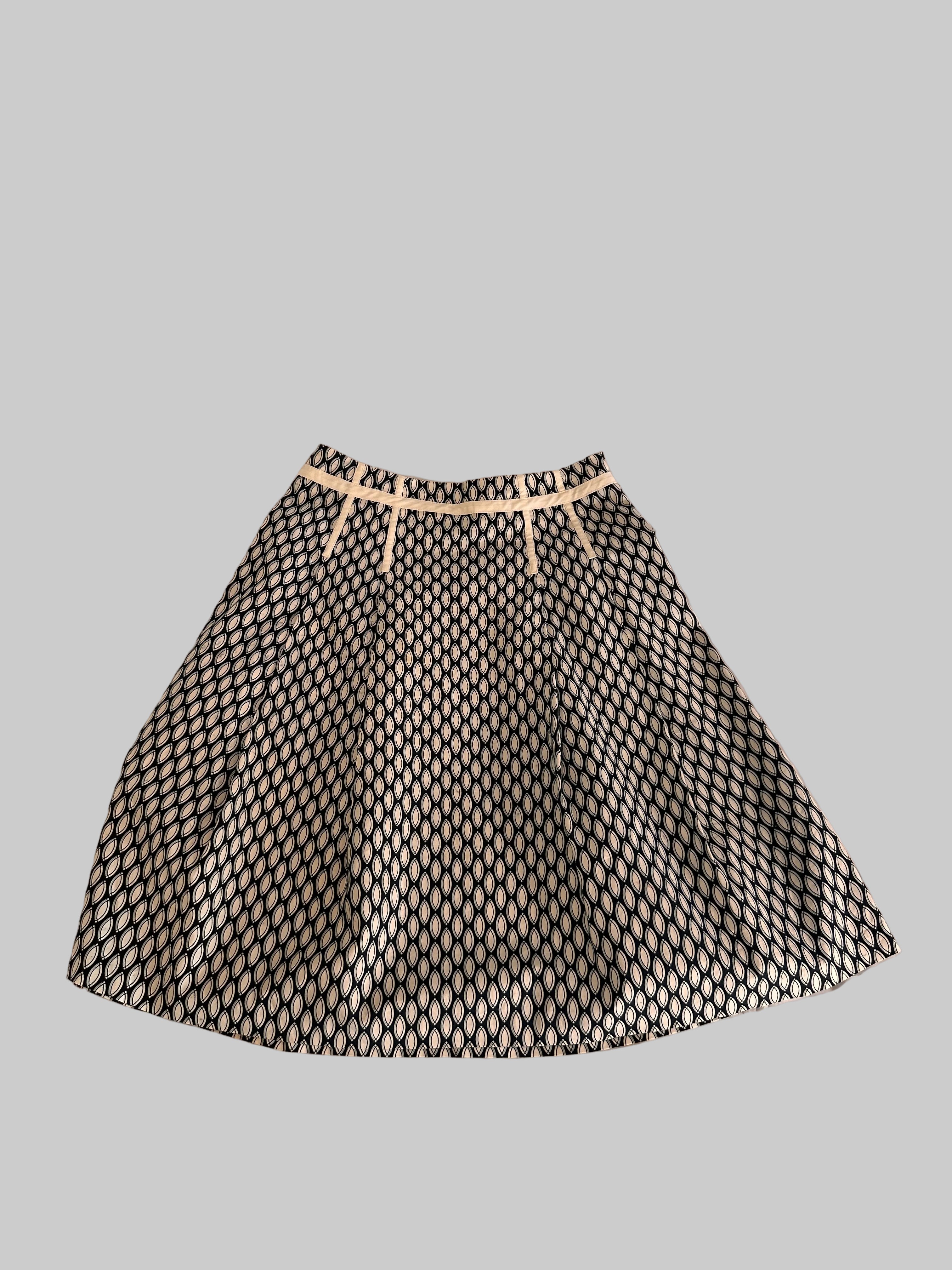 Vintage Geometric Cotton Skirt Size 1