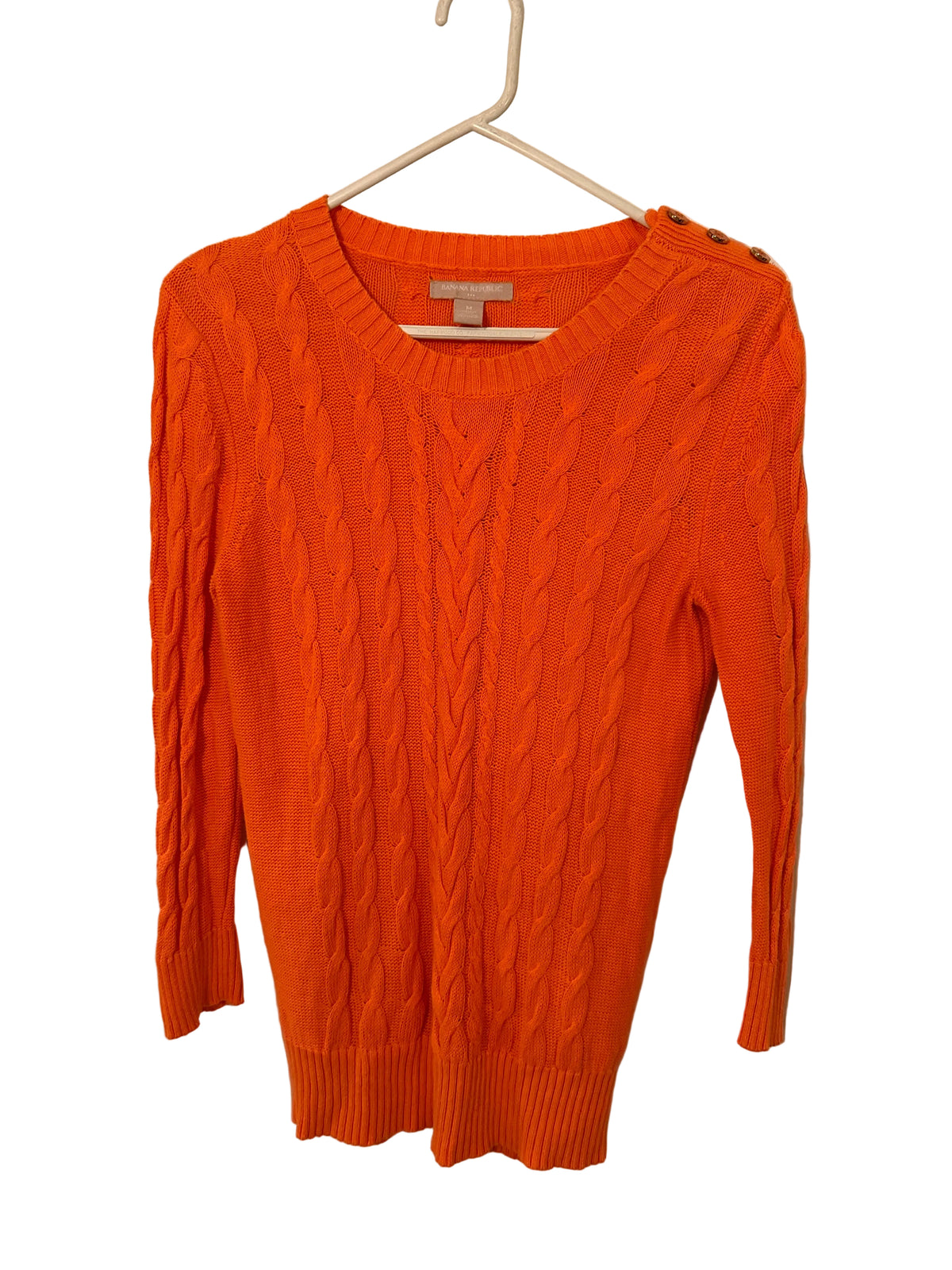 Orange Cotton & Linen Sweater Size M