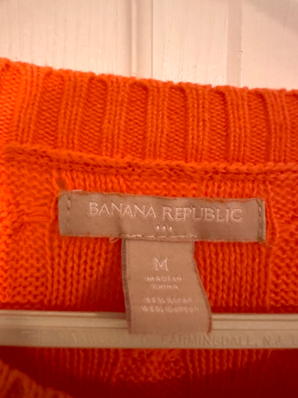 Orange Cotton & Linen Sweater Size M