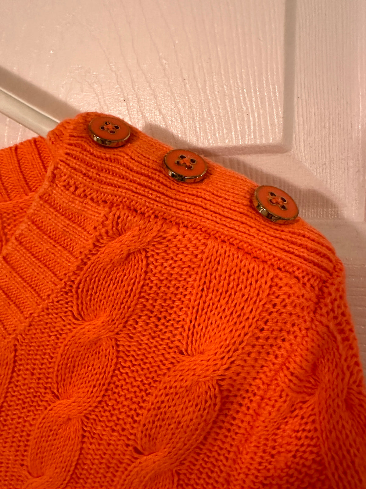 Orange Cotton & Linen Sweater Size M