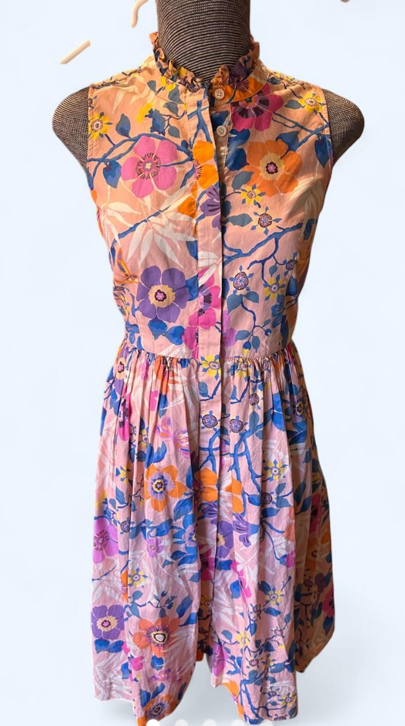 Floaty Floral Cotton Dress in Liberty Fabric
