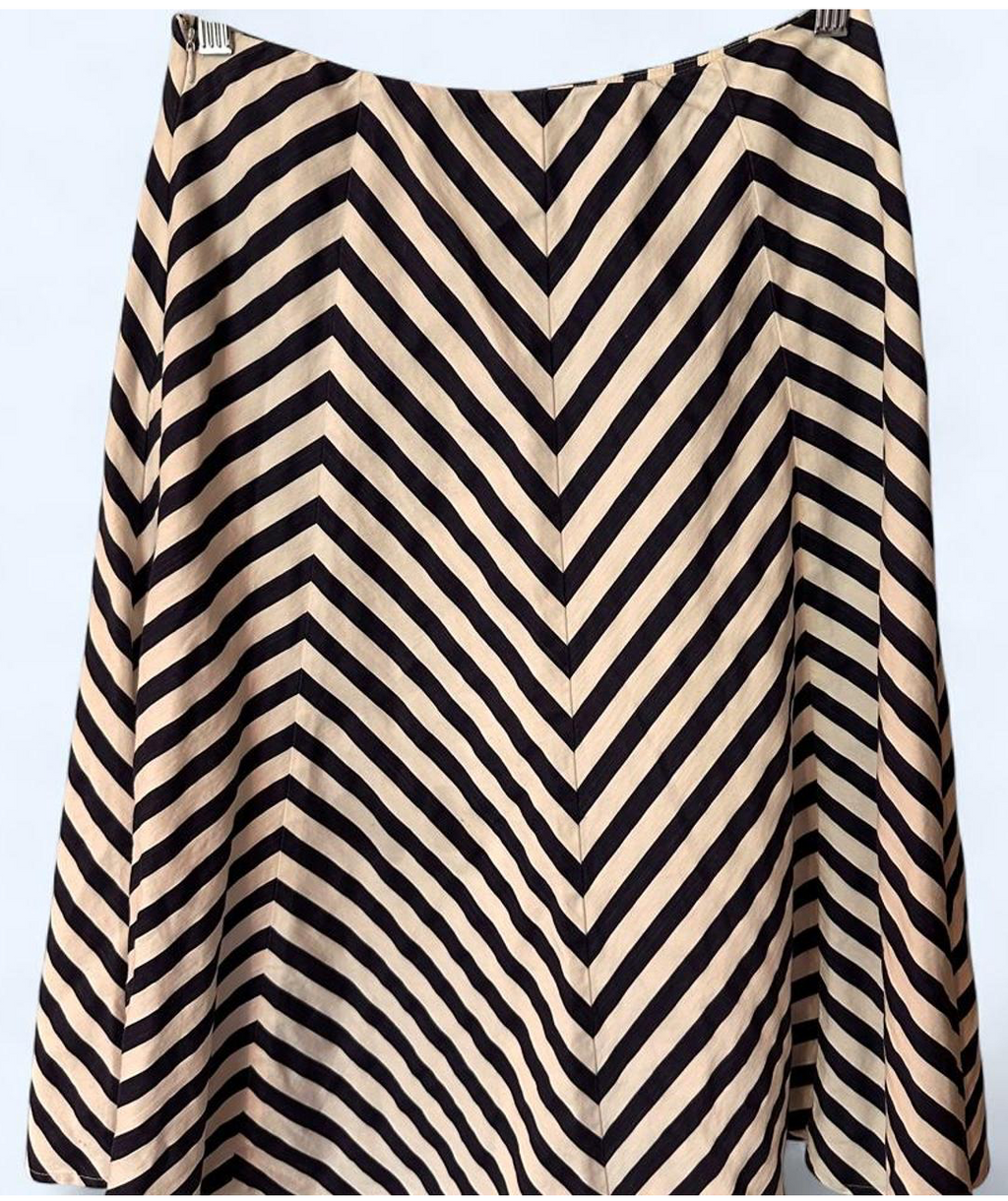 Nautical-Inspired Blue and White Stripe Skirt