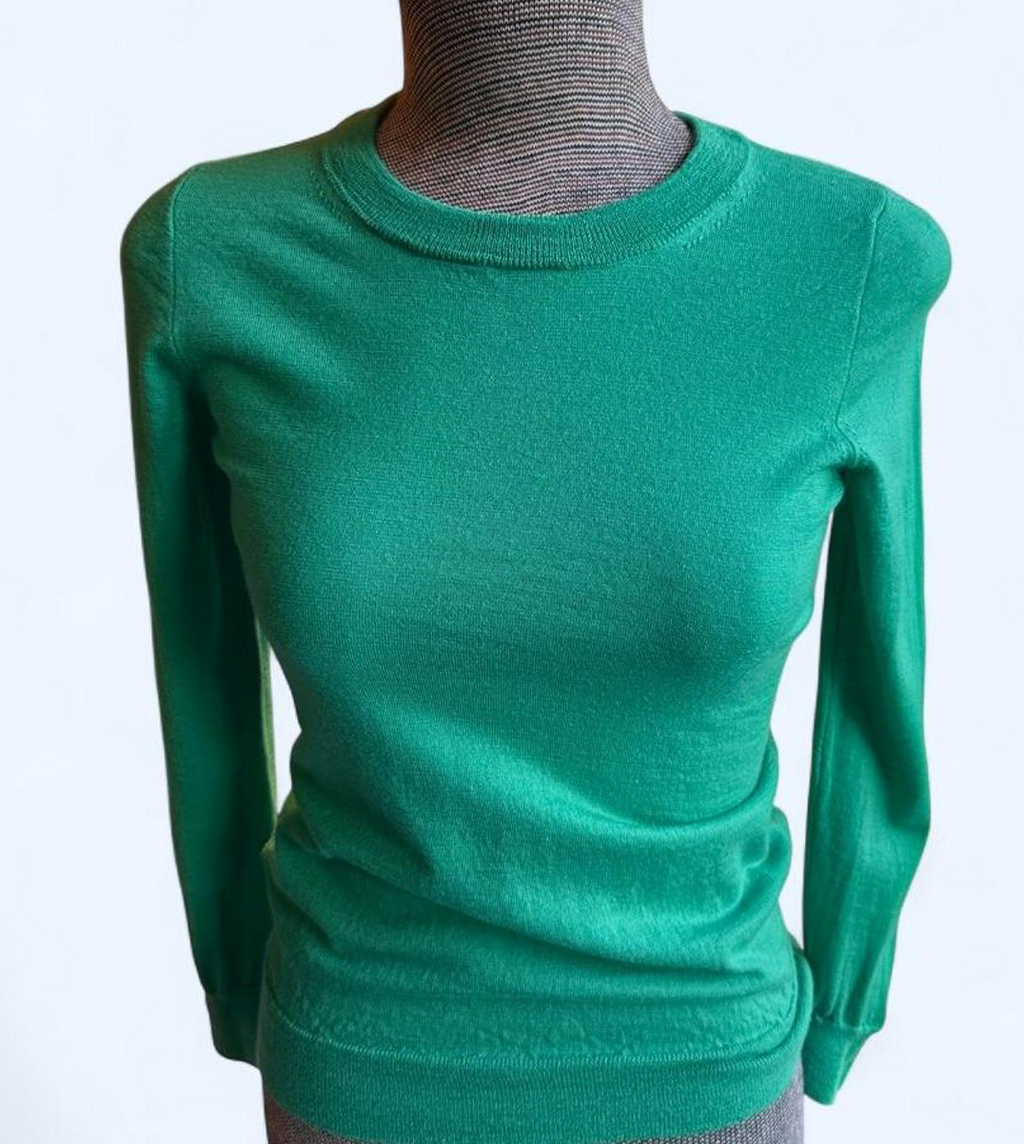 Vibrant Green Merino Wool Sweater