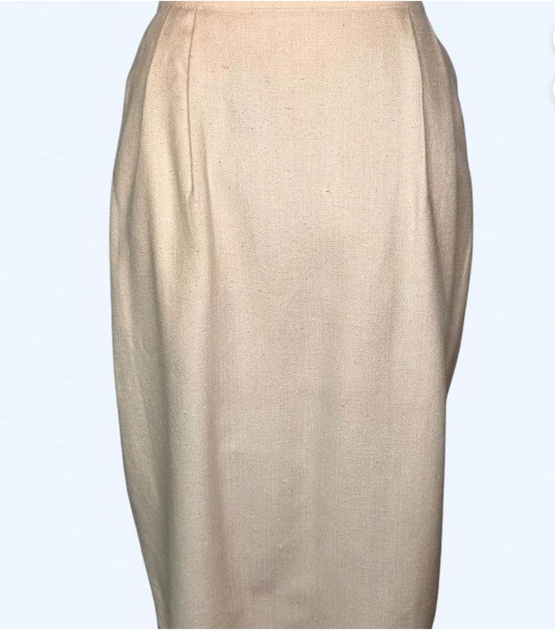 Slender Vintage Silk Pencil Skirt